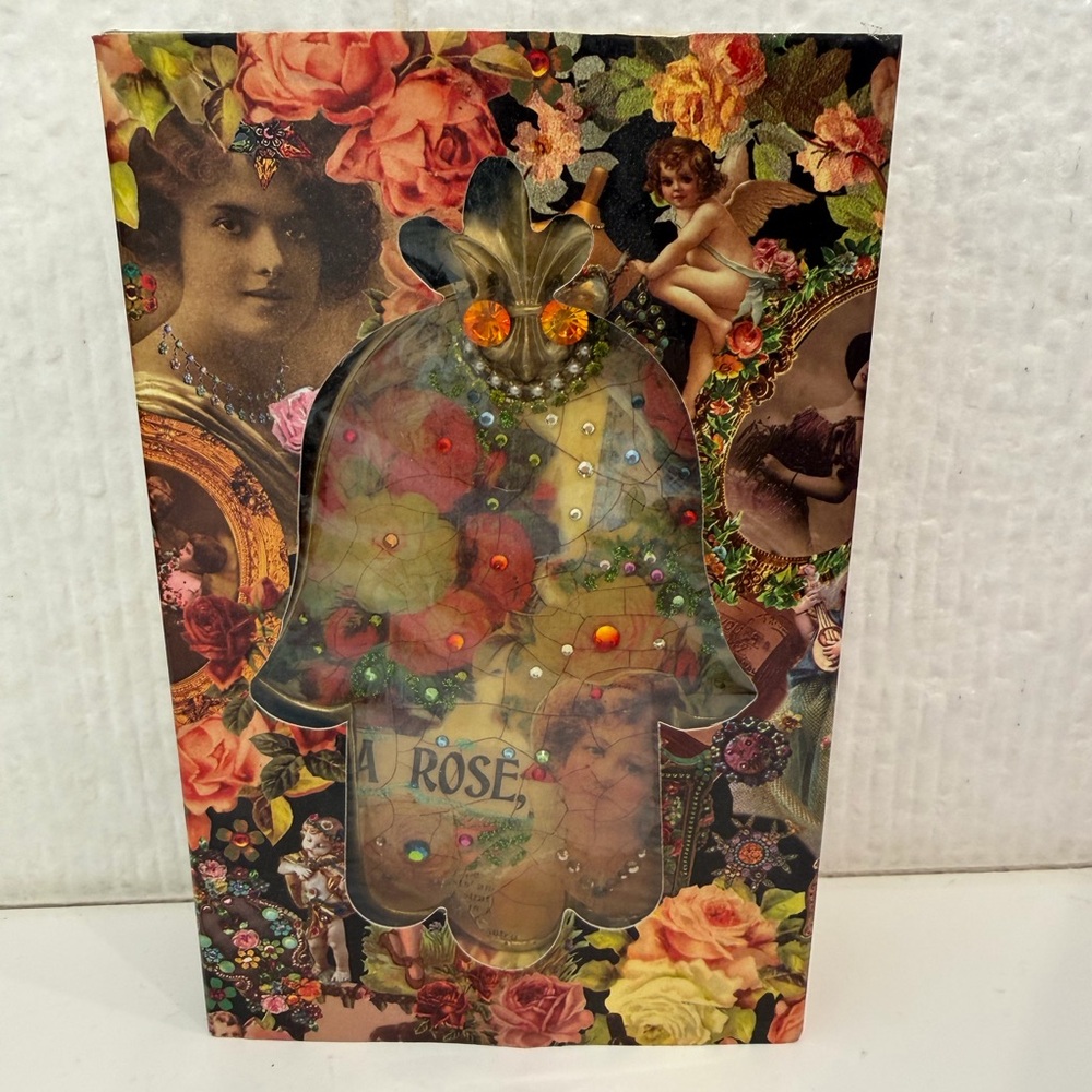 Michal Negrin Multicolor Floral Hamsa Decor
